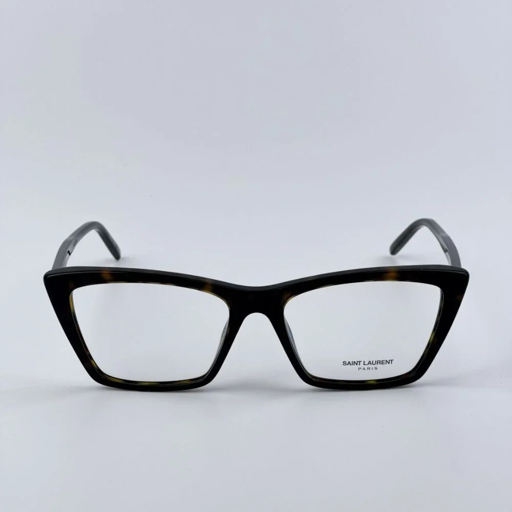 Saint Laurent SL737 MICA THIN OPT 002 BRAND NEW Eyeglasses Dark Havana Cat Eye U